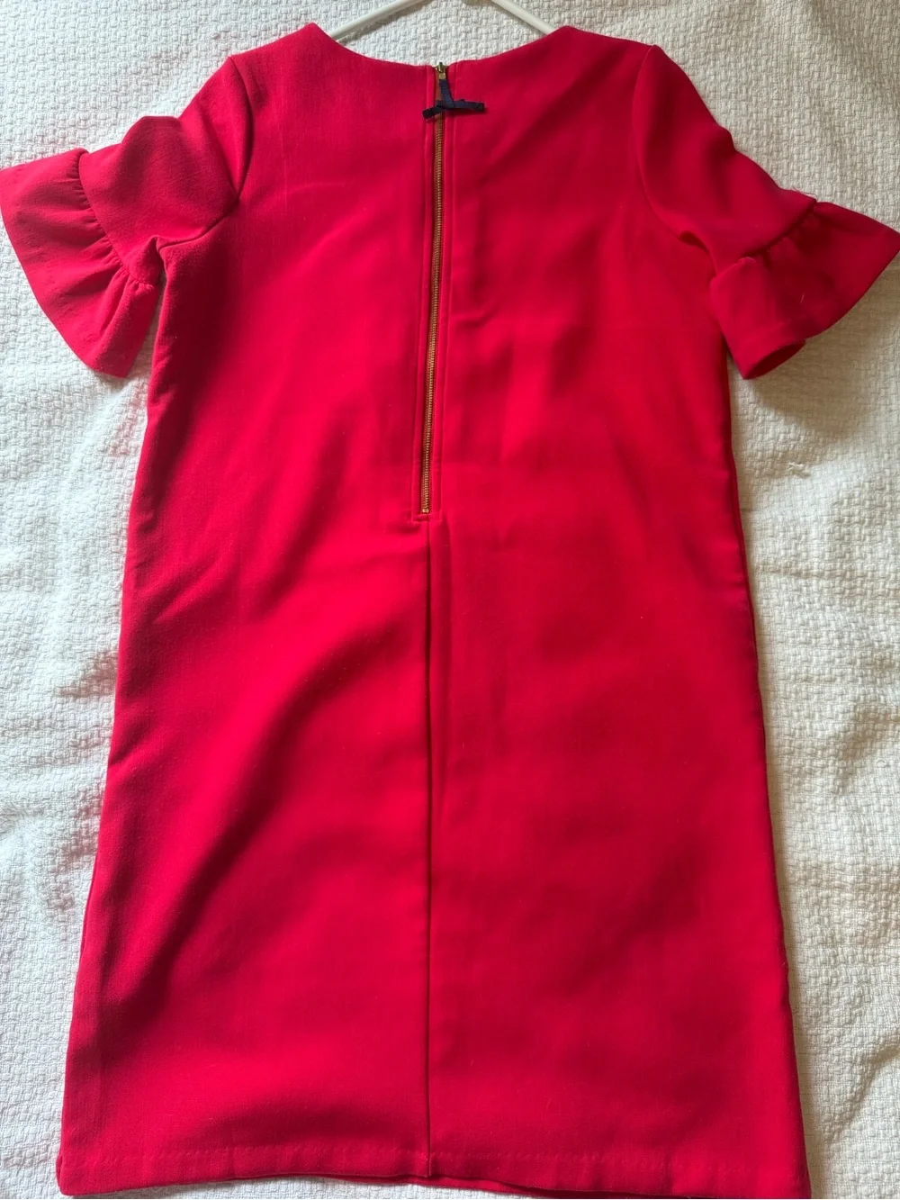 Vineyard Vines Red Ruffle Sleeve Shift Dress